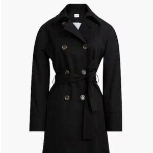 J. Crew Factory Trench Coat in Black Size 4